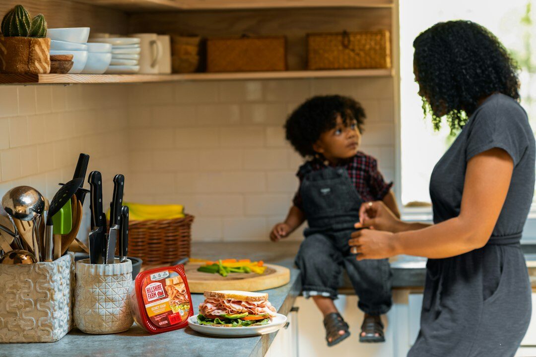 busy mom cooking quick meal