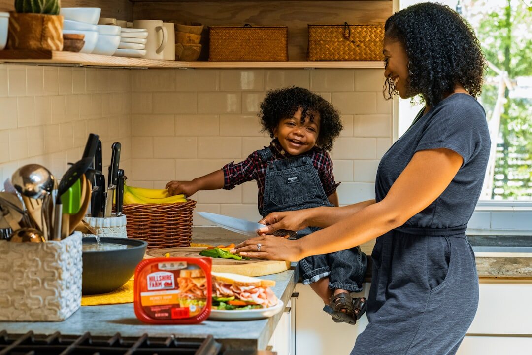 busy mom preparing quick dinner